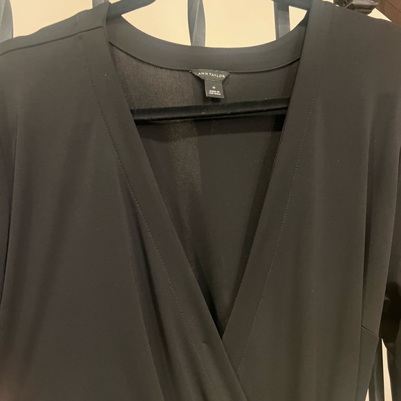 Ann Taylor Classic Black Wrap Dress - Picture 7 of 12